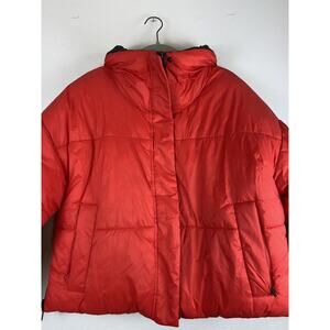 NWT CALVIN KLEIN PERFORMANCE Puffer Jacket S Red Black Reversible Oversized Zip
